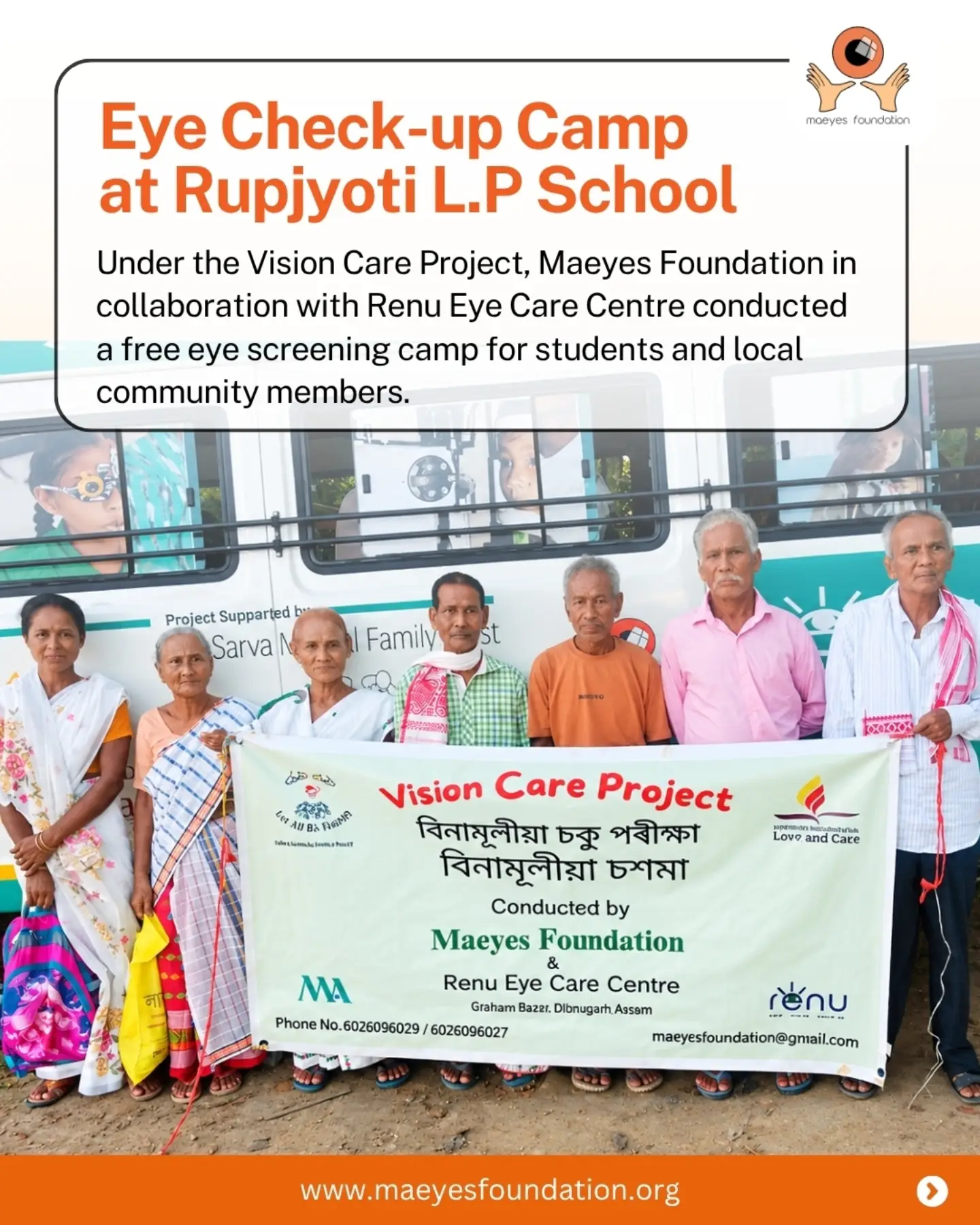 Free Eye Check-up Camp in Dibrugarh, Assam | Maeyes Foundation